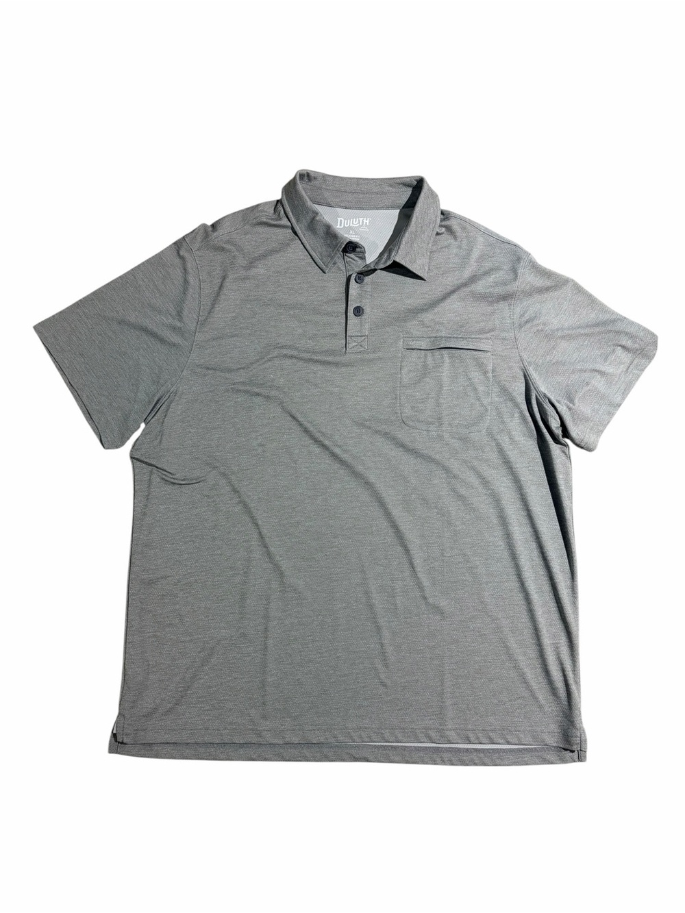 Duluth Short Sleeve Polo Shirt Heathered Grey XL Relaxed Fit Polo